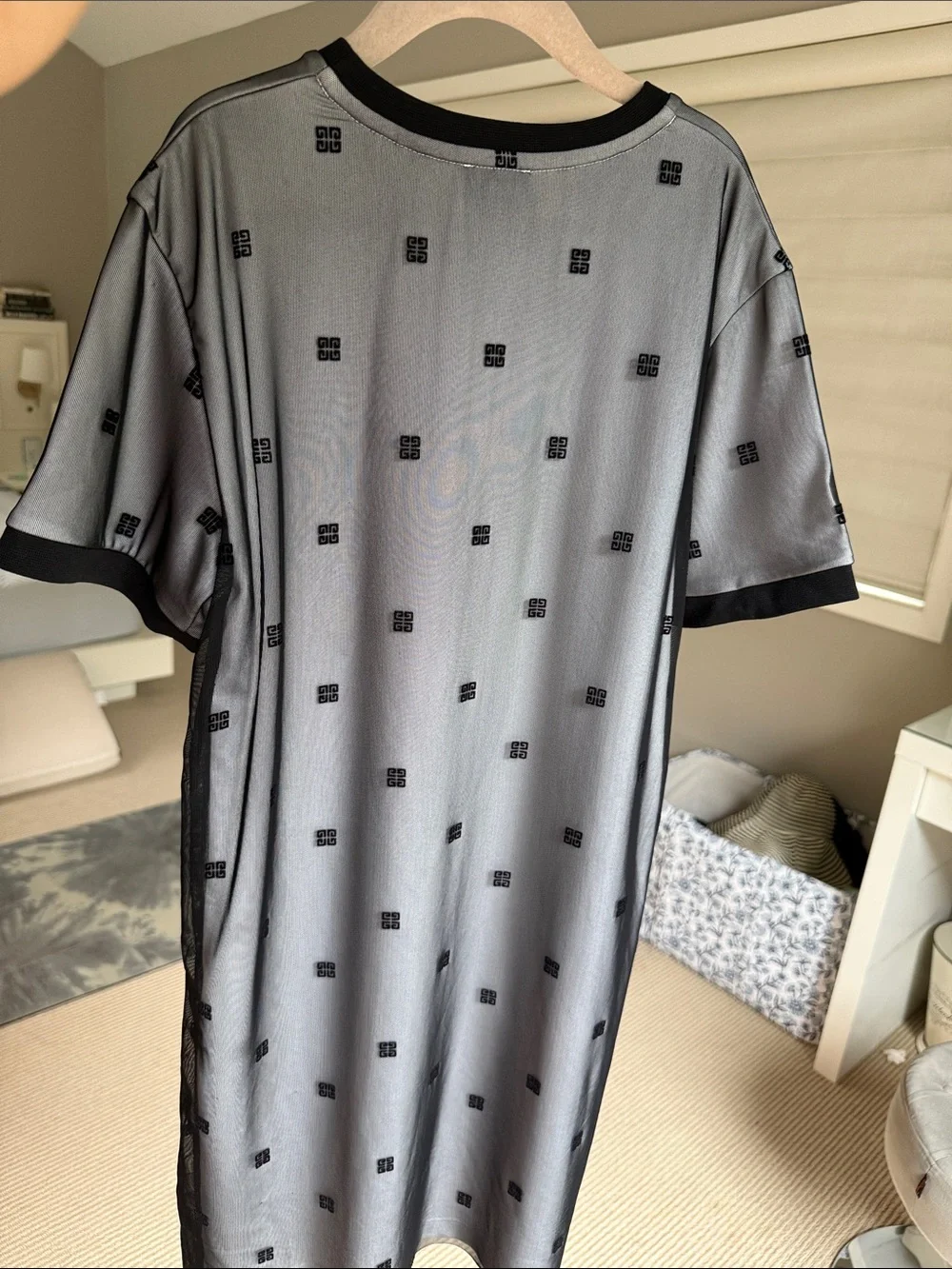 Givenchy Grey and Black Logo Tee Dress